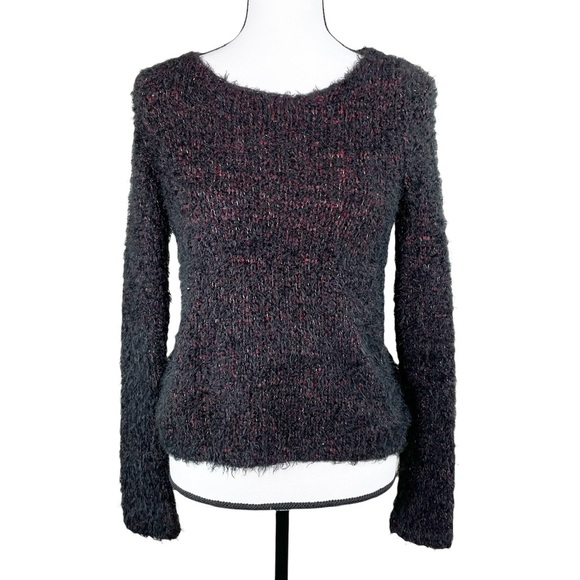 Max Studio Black Red Roundneck Sweater - Picture 1 of 6